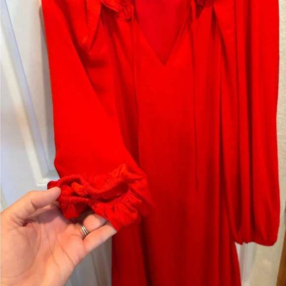 Kobi Halperin Torrence Tiered Midi-Dress Midi Dress Long Balloon Sleeves Ruffles - Picture 8 of 13